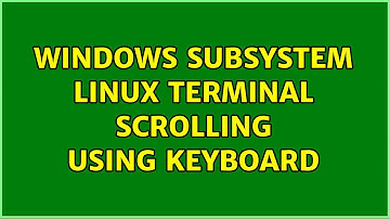 Windows Subsystem Linux terminal scrolling using keyboard (2 Solutions!!)
