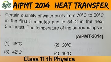 Certain quantity of water cools from 70°C to 60°C in the first 5 minutes and to 54°C in the next 5 m