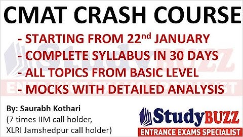 CMAT last crash course starting from 22 Jan: Complete syllabus, 30 days batch, daily videos & tests