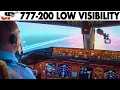 Piloting BOEING 777 in Low Visibility | Cockpit Views