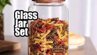 Review Large Glass Jar with Airtight Lid Set of 2