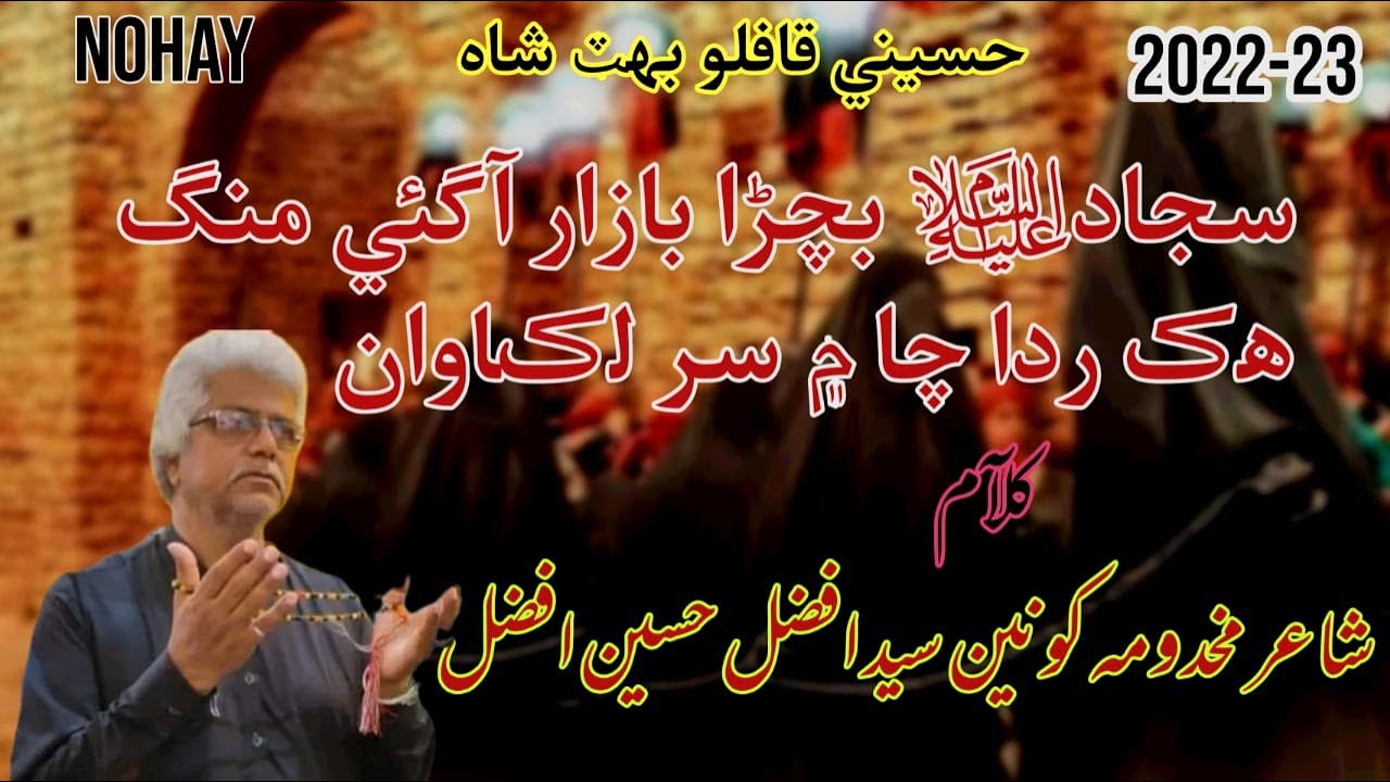 Syed Afzal Hussain New bhit shah noha Sajjad bachra Bazar AAA gae #bhitshahnohy2022