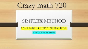 Simplex method - 2 variables and 2 iterations _sum 1/ Operations research /BCA/MCA/MBA