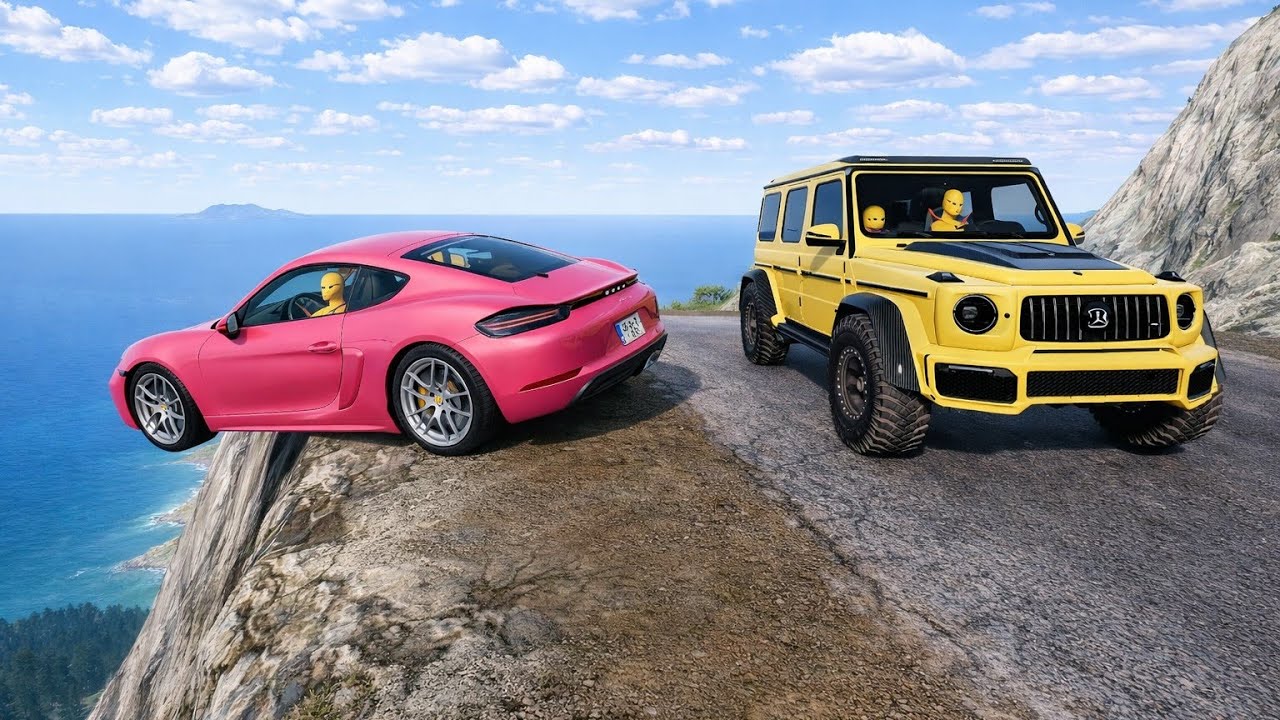 Car vs Cliff Dangerous mountain drop 💥😵 | Beamng drive #82!