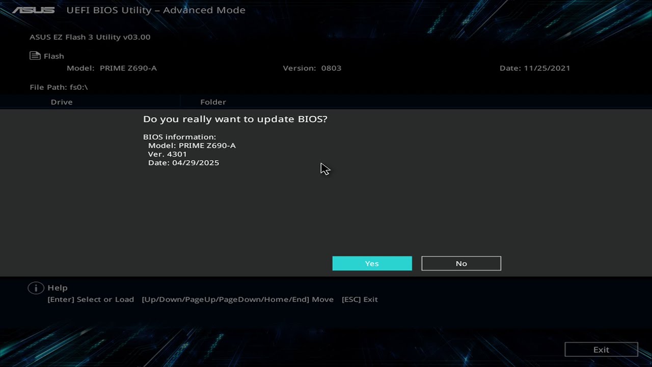 ASUS PRIME Z690-A BIOS 0803 to 4301 How To Update #ASUS