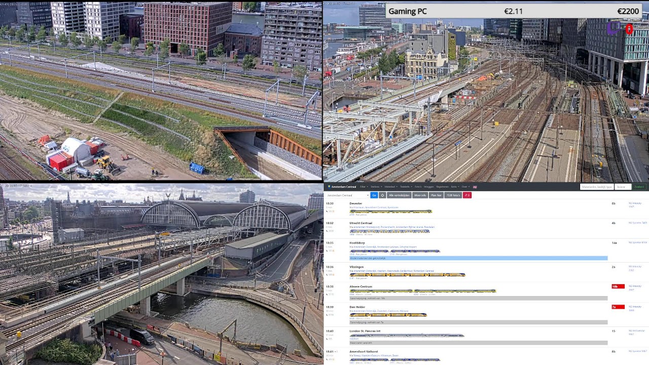 [NL/ENG] Live Stream Amsterdam Centraal en sparen voor een gaming pc I !donation !pc !pins