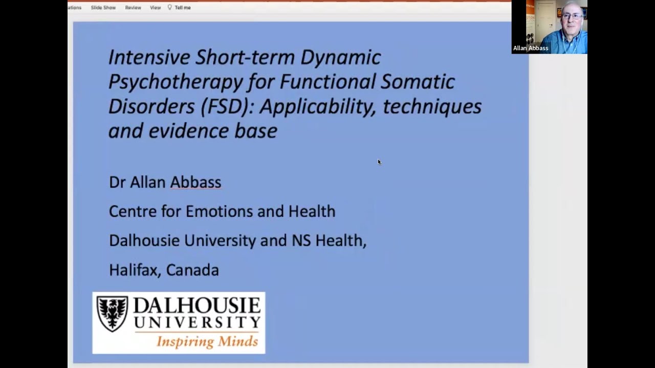 ISTDP for Functional Somatic Disorders. Grand Rounds at St Joseph's Hospital MacMaster University
