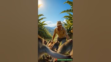 Man Runs from Monkeys in Papaya Farm | Funny Chase Caught on Camera | #shorts #monkeyvideo