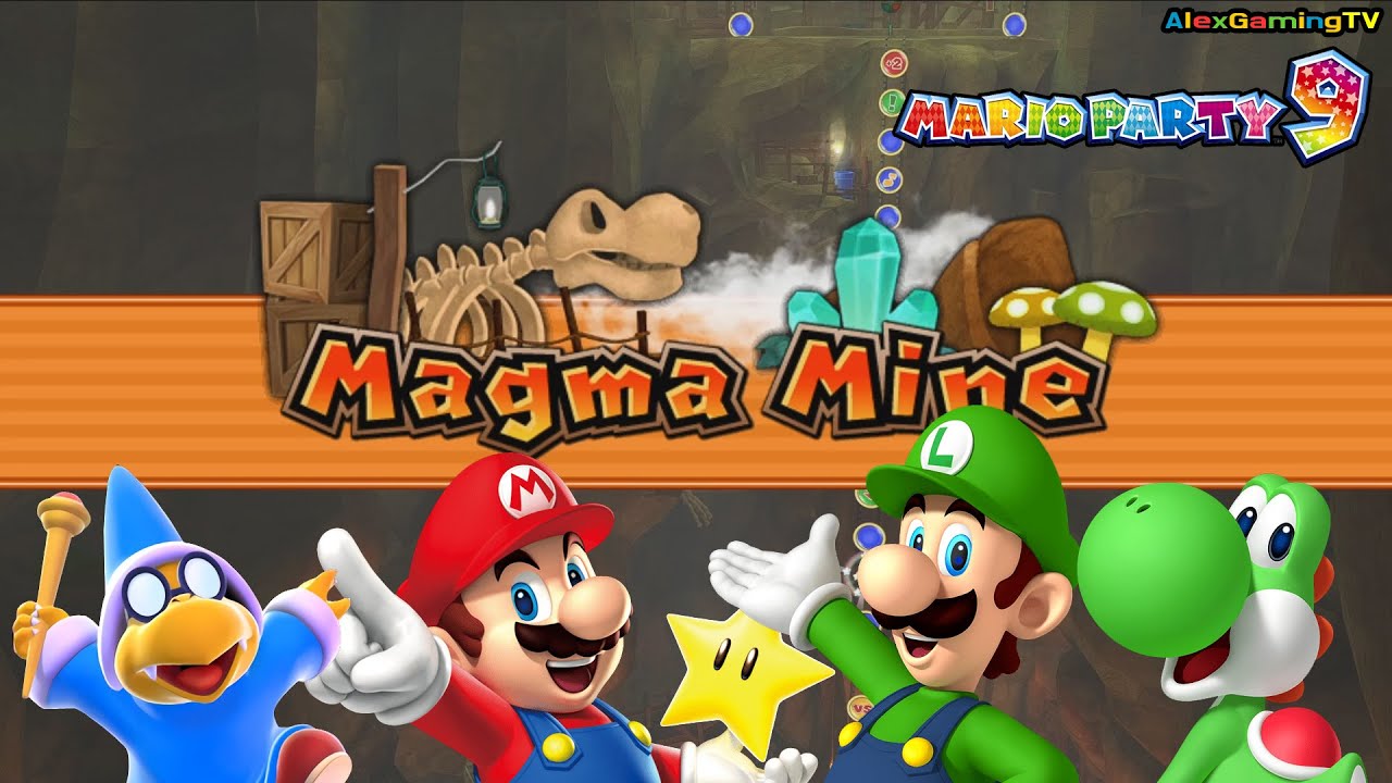 Mario Party 9 - Magma Mine (Very Hard) Magikoopa vs Luigi vs Yoshi