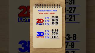 Lotto Result Today 9pm Draw August 11, 2026 PCSO #lottoresulttoday #lotto #lottoresulttoday9pm