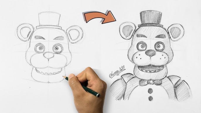 How to Draw FREDDY FAZBEAR in pencil | Step by Step - YouTube how-to-draw-freddy-fazbear-in-pencil-step-by-step-youtube