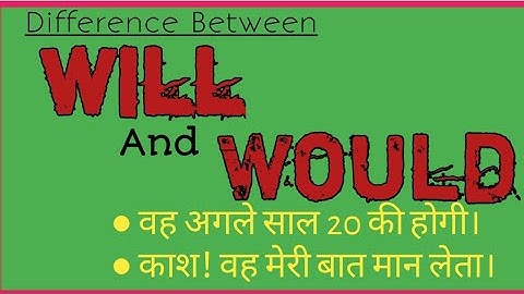 Will vs Would; Difference Between| Modal Verbs; Use of @engmania