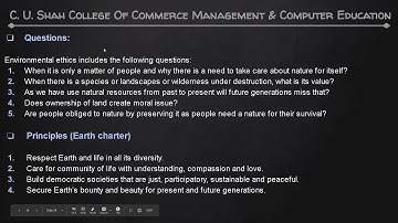 B.B.A SEM-1 ENVIRONMENTAL SCIENCE  U1 PART IX  BY PROF. BHARTI PARMAR