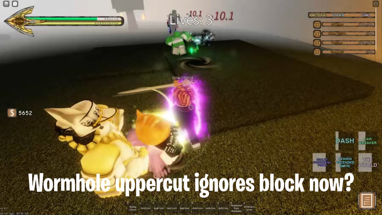 [YBA] Wormhole Uppercut Ignores Block Now? - YouTube
