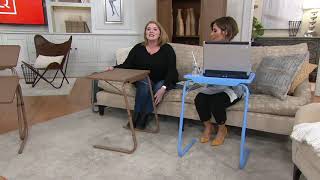 Table Mate II Set of 2 Multipurpose Adjustable Folding Tables on QVC