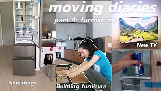 moving diaries part 4: new furniture &amp; packages, mental breakdown &amp; unboxing furniture