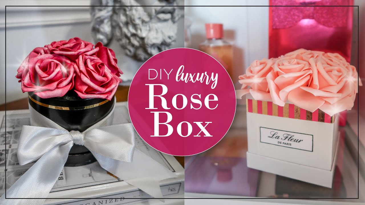 Diy Rose Box | Dollar Tree Rose Box | How To Make A Luxury Rose Box | Diy  Girly Decor Ideas - Youtube