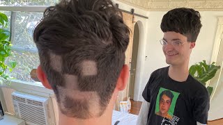 Shaving a Minecraft Creeper into my head (unlock the swag)