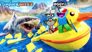 Running From Crazy Shark In SHARK BITE 2 🦈 =💀 (Roblox ft.Oggy)