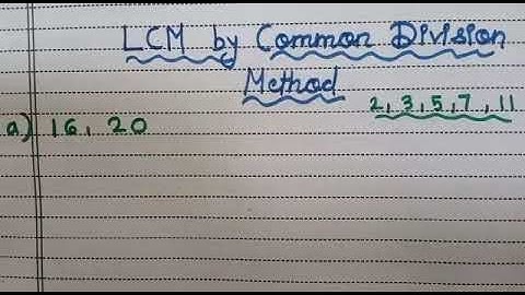 Class 5 Maths LCM by common division method