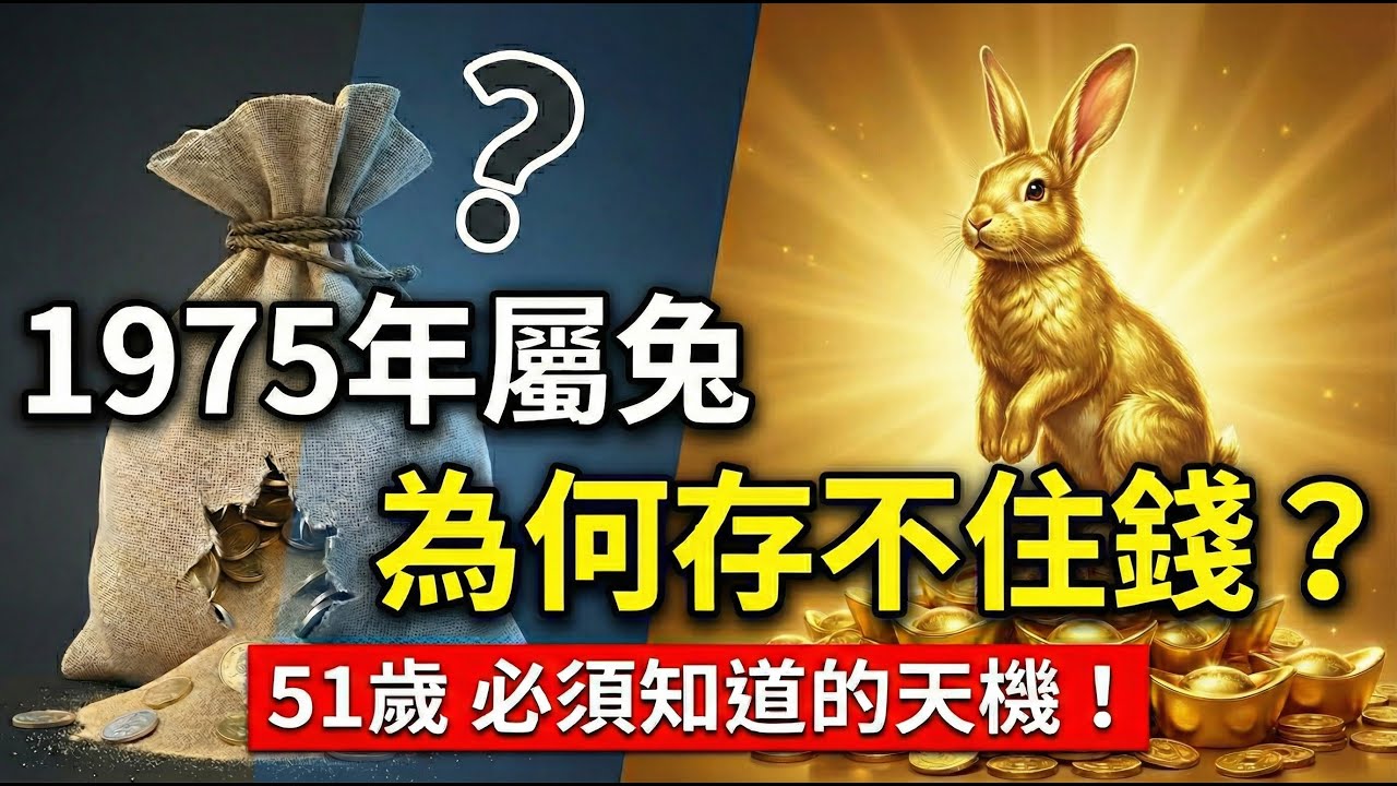 1975年屬兔人，2026年51歲後的「終極真相」曝光：為什麼你前半生拼命卻守不住錢？揭秘你「苦盡甘來」的天機！讓你後半生享清福！#1975屬兔 #屬兔2026運勢 #2026生肖兔運程 #1975兔