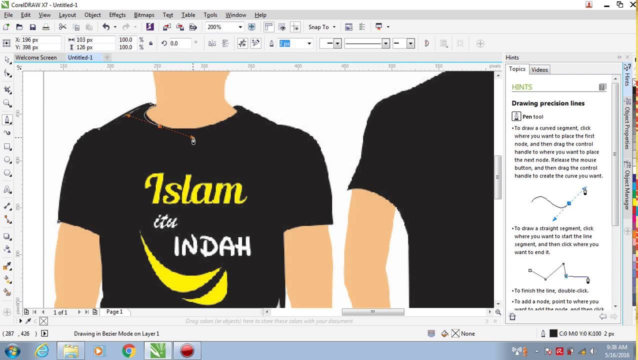 1 Cara Membuat Desain  Baju  Dengan Corel Draw  x7 