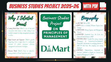 Business Studies Project on Principles of Management – DMart | Class 12 CBSE | 2025-26