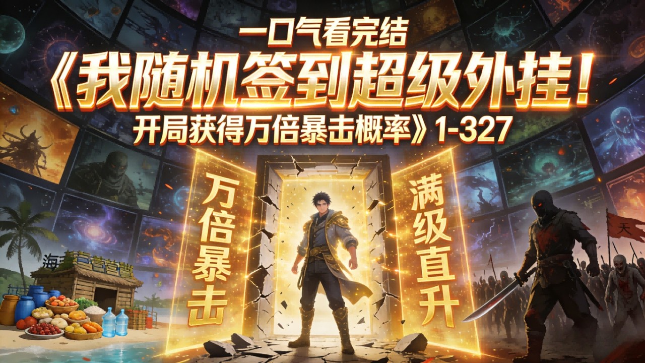 《我随机签到超级外挂！开局获得万倍暴击概率》1-327全民开启无限流穿越求生。沈云绑定系统，进入异界就能签到超级金手指。海岛求生，开局签到万倍暴击吃喝不愁。丧尸末日，签到满级直升，开局十阶巅峰满级无敌