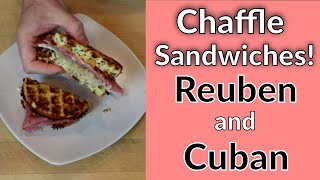 Chaffle Sandwiches  Reuben and Cuban (Cubano)