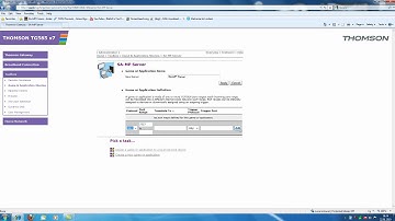 Forwarding Ports on Thomson Router