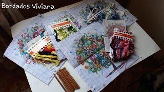 Kits de Punto de Cruz Arboles de las estaciones con tela impresa y  Ganchillos de Aliexpress 