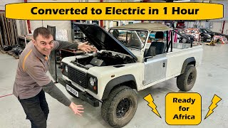 видео: Land Rover переоборудован в электромобиль за один час картинка: Land Rover переоборудован в электромобиль за один час