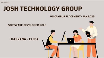Josh Technology Group On-Campus Placement 2025 | Software Developer Role | Haryana | 13 LPA