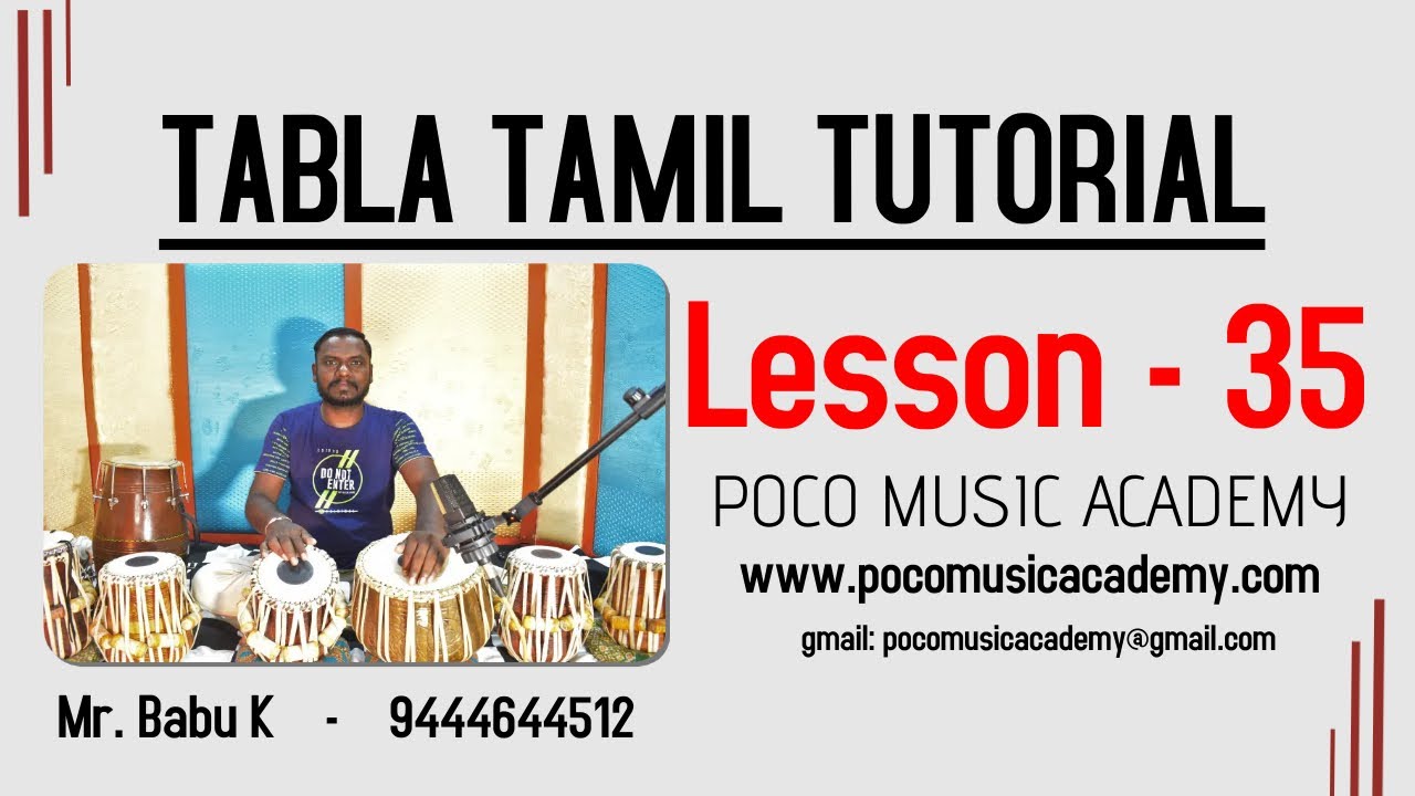 Tabla Lessons in Tamil Lesson 35 ( 4/4 One Bar End/Fill ) Ph