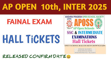 #APOSS #open#10th #Class and #Inter2025 #FINAL #APOSS #SSC#Inter #HallTickets #Download#latestnews
