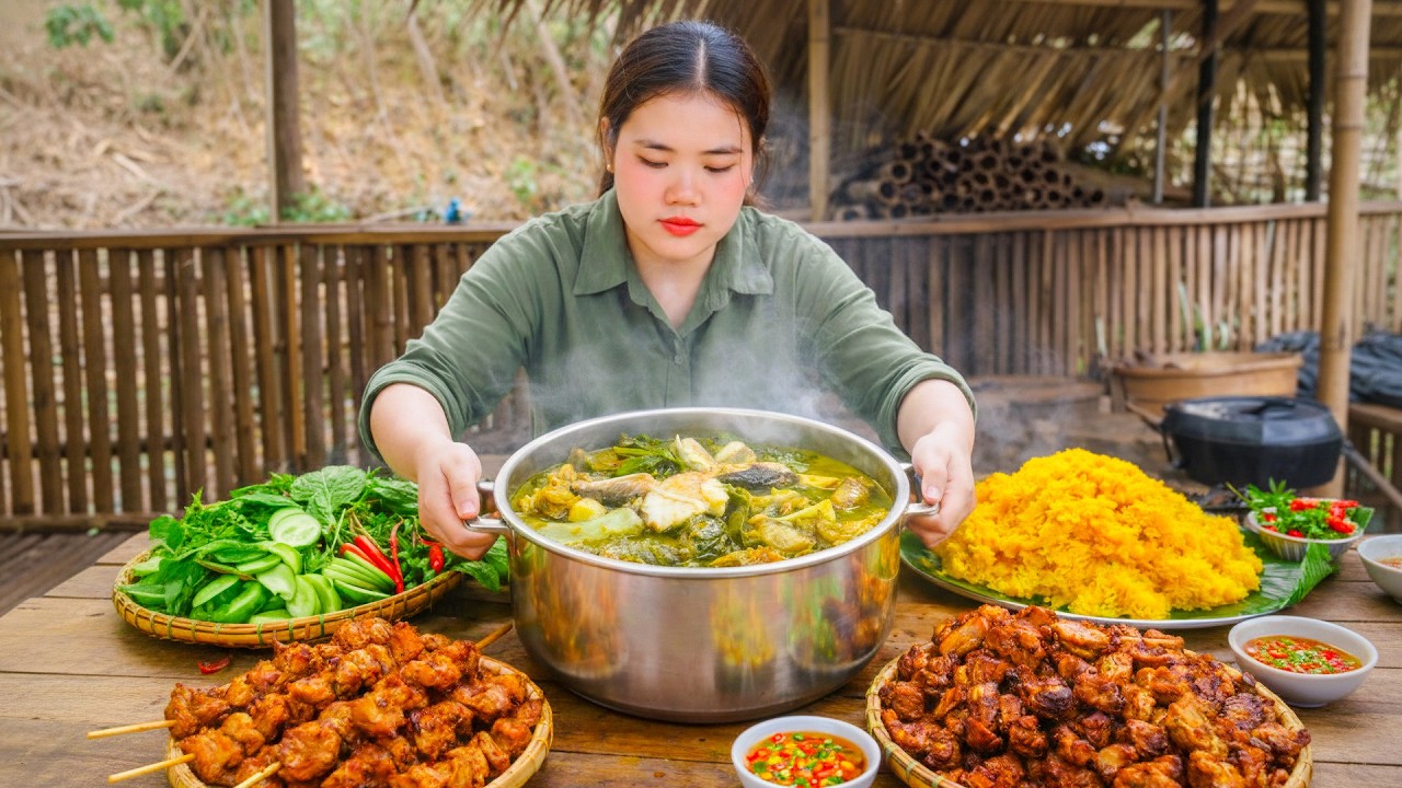 Cooking Hearty Dinner with Turmeric for My Son - Harvesting Gianr Turmeric to Sell at the Market