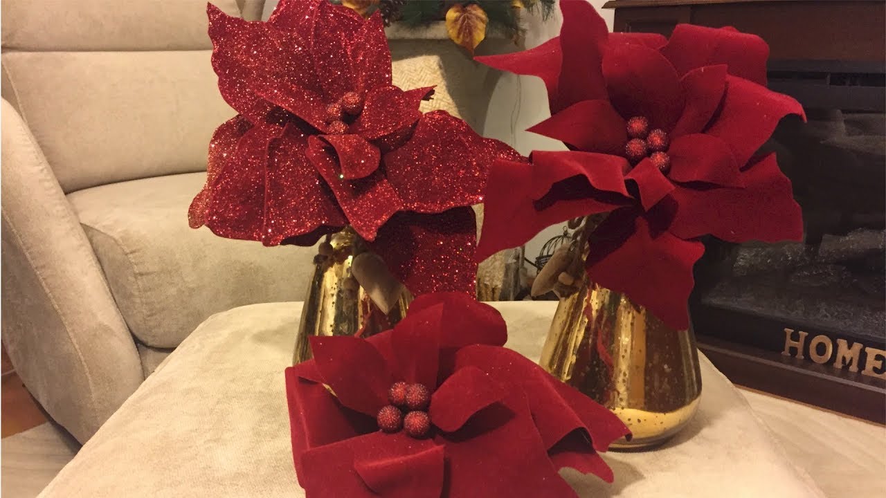 Home Decor Velvet Poinsettia DiY |Christmas 2017