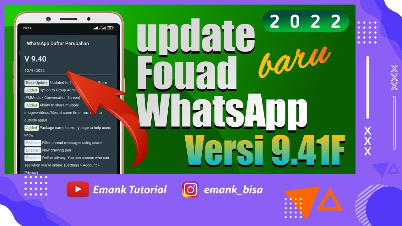 UPDATE FOUAD WHATSAPP VERSI TERBARU 2022 V9.41F YouTube