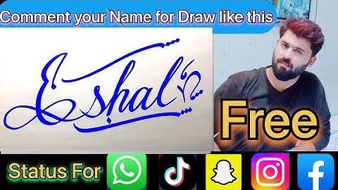 Eshal Name Signature Calligraphy Status | How to Cursive write with cut Marker #eshal @eshal