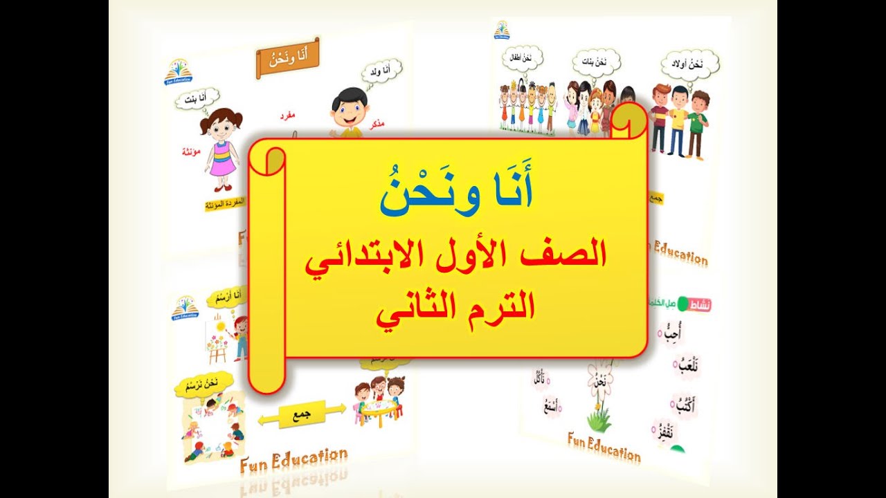 ضمائر المتكلم - أنا و نحن - للصف الأول الابتدائي - الترم الثاني - YouTube