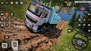 Bharath Benz Tipper Truck Gameplay 🚛 | Extreme Offroad Driving in BUSSID | Truck Mod + New Map Mod screenshot 5