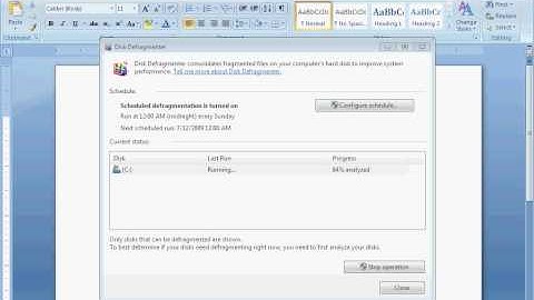 How to use Disk Defragmenter on Win7