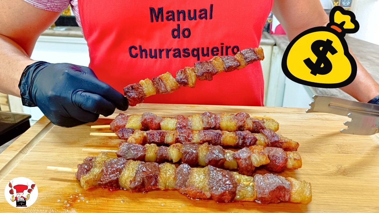 Como Fazer Espetinho de Picanha e Por Quanto Vender Churrasco na Brasa