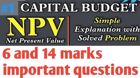 Net Present Value (NPV) - Investment Decision - Financial Management ~ B.COM / BBA / CMA in kannada