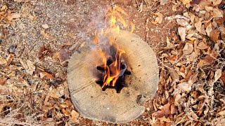 making a rocket log stove, no stoking needed!