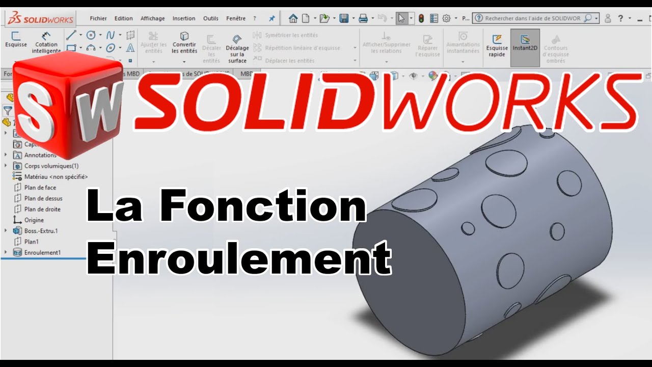 Tuto Solidworks - Comment Enrouler une esquisse ? - YouTube