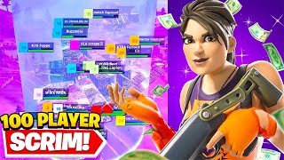 I Got 100 Players to SCRIM For $100 In Fortnite... (insane ending)