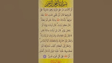 أو كالدي مرا على قية).سورة البقرة بصوت القارئ الشيخ صلاح بوخاطر.....🌹💞🍂