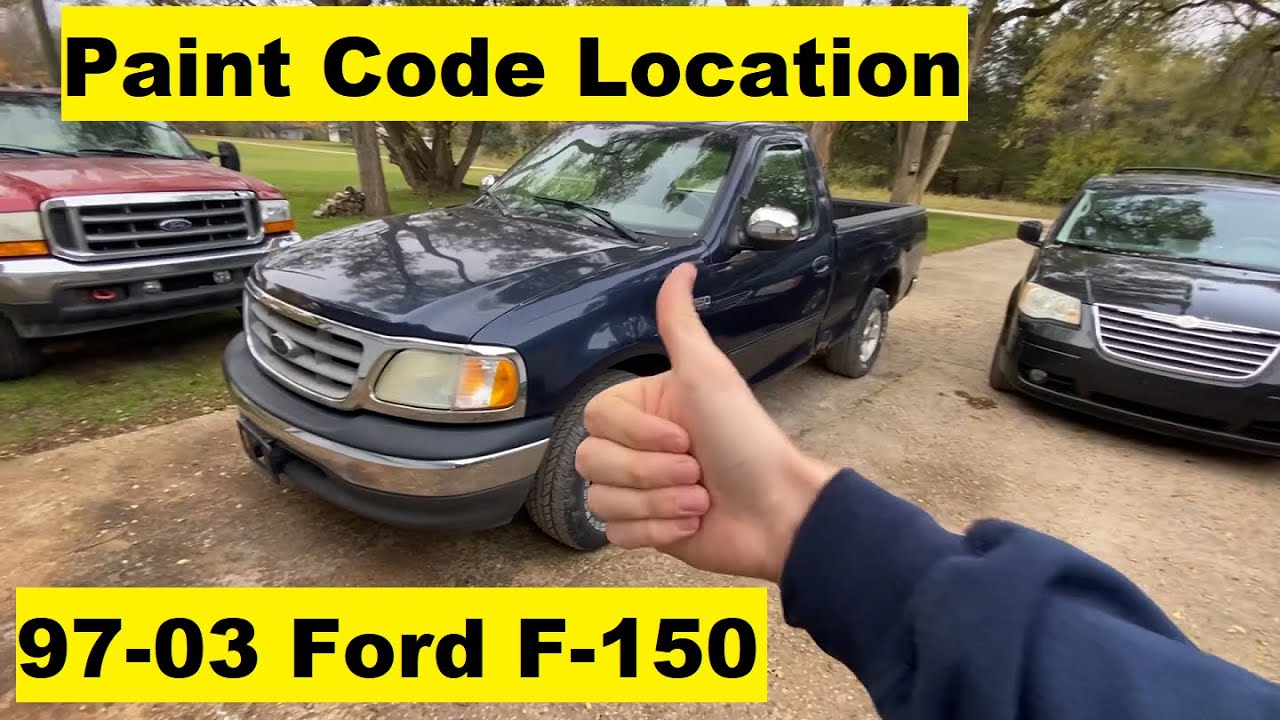 Paint Code Location Ford F150 DIY 97 98 99 00 01 02 03 1997 1998 1999