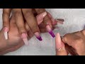 Acrylic Nails Tutorial | All Acrylic Ombré Nails | Pink and Purple Nails